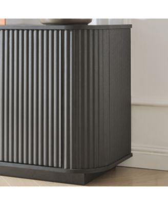 64" Wavy TV Cabinet with Tempered Glass Door