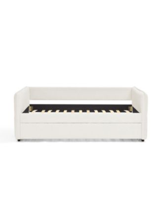 Beige Boucle Daybed with Trundle
