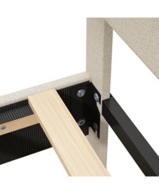 Queen Upholstered Platform Bed with Adjustable Headboard