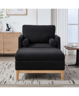 Farmhouse Upholstered Accent Chair & Ottoman