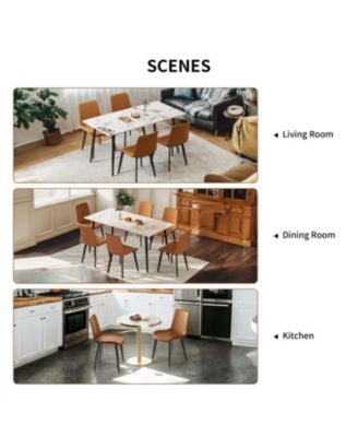 Upholstered Faux Leather Dining Chairs (Set of 4)