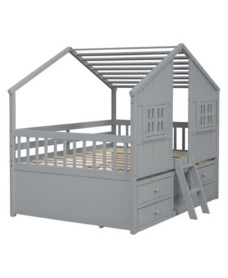 Loft Bed with Roof Windows & Storage