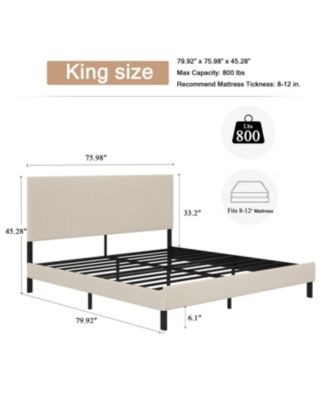 King Bed Frame Bandaged Headboard