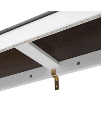 Twin Murphy Bed with LED, Foldable Cabinet, Hidden Wall Bed