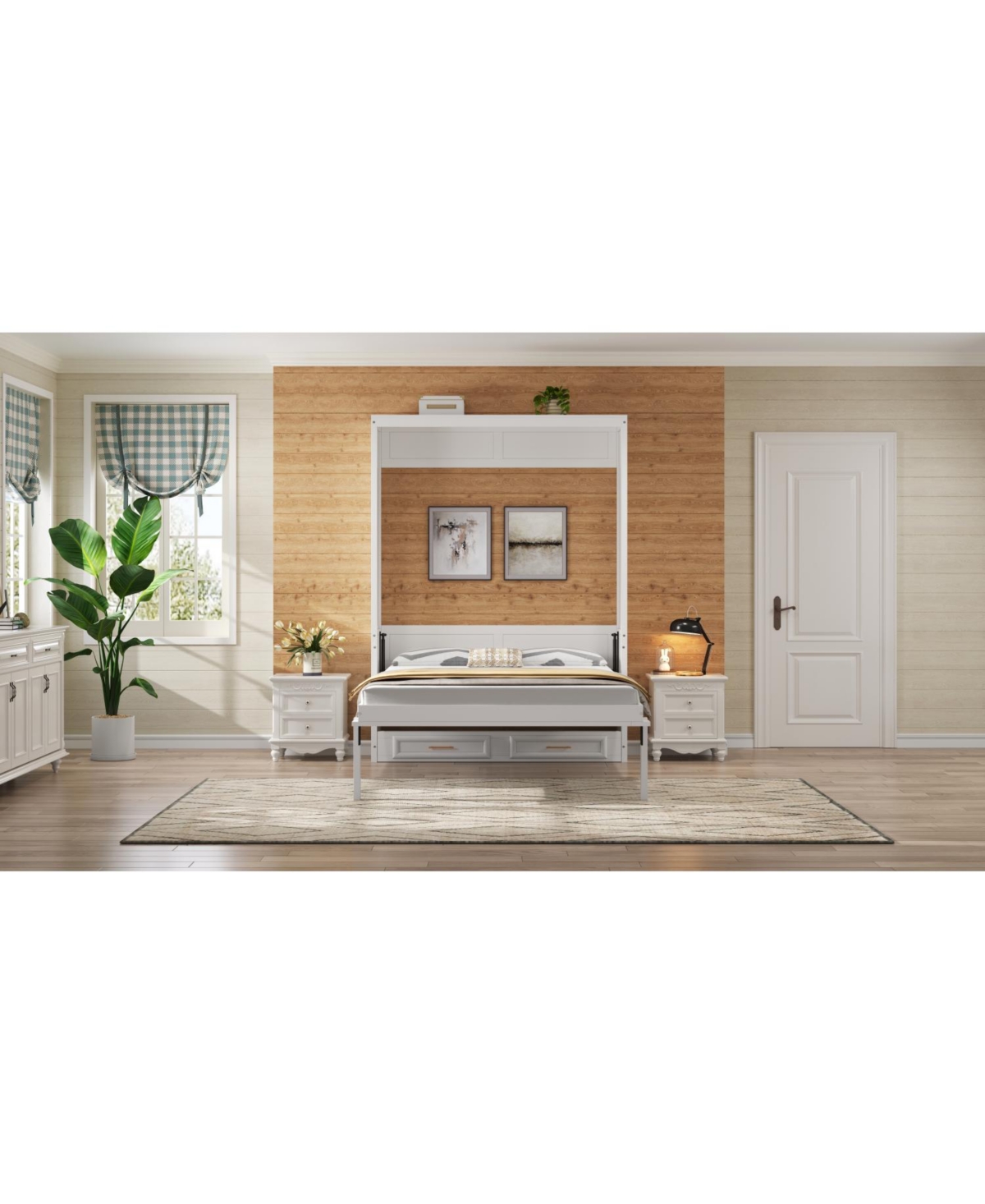 Streamdale Furniture + Full Size + Wood (or Mdf if applicable) + 2 Drawers + Murphy Bed