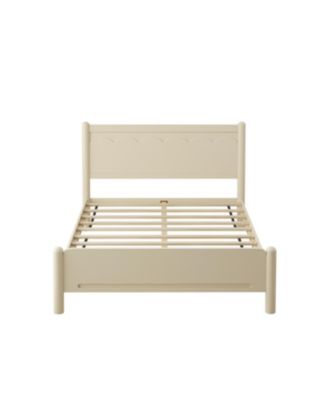 Streamdale Queen Size Wood Platform Bed Frame with Headboard and Wooden Slat Support