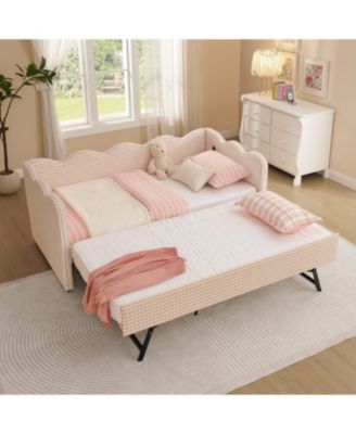 Cozy Daybed with Trundle, USB Port, Linen