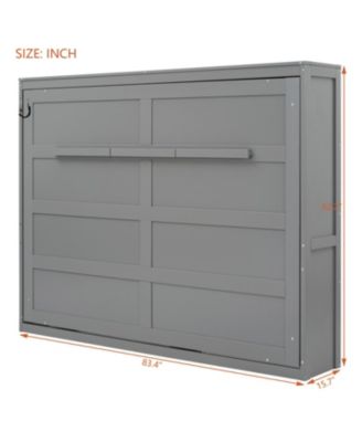  Full Size Murphy Bed Wall Bed, Gray