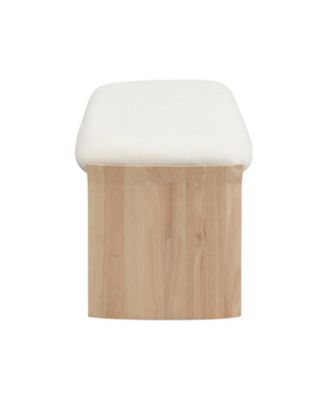  51.5 Inch Beige Rubber Wood Footstool For Bedroom and Living Room