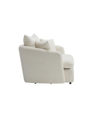 Swivel Chair with Pillows - Beige