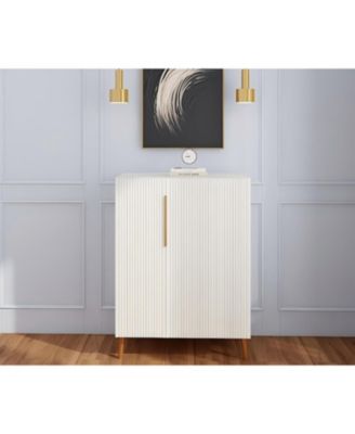 Modern White Sideboard Cabinet - Gold Handles