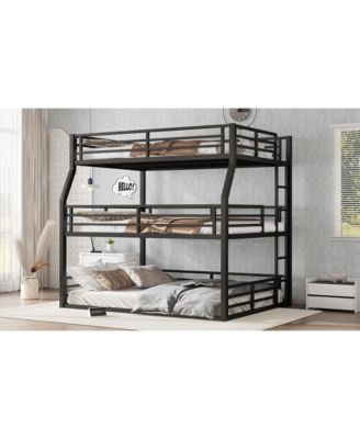 Triple Bunk Bed, Full/Queen, Metal, Heavy-Duty