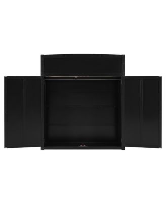 Wood Loft Bed with Desk, Wardrobe, Storage & RGB Light