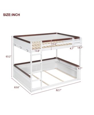 Queen Wooden Bunk Bed- Shelves, Storage, LED, USB