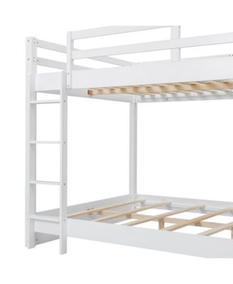 Wood Queen Size Bunk Bed with Ladder