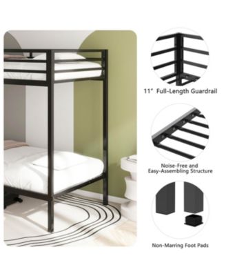 Adam Metal Twin Bunk Bed with Ladder