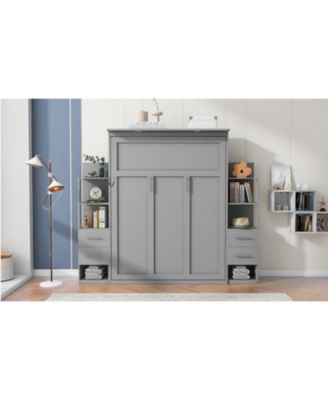 Murphy Bed with Shelves, Drawers & Lights