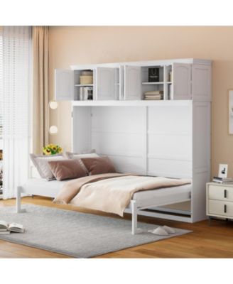 Queen Size Murphy Bed Wall Bed with Top Cabinets