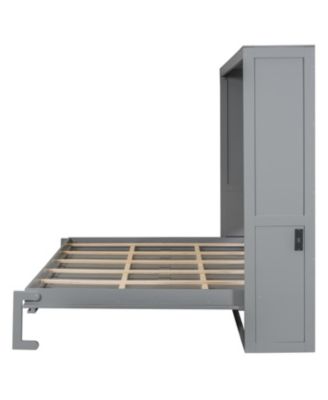 Queen Size Murphy Bed Wall Bed,Gray