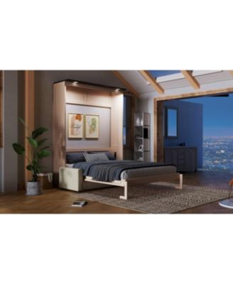 Queen Size Murphy Bed with Sofa and LED