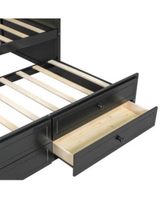 Streamdale Twin Daybed with Trundle & Storage, Upholstered Backrest