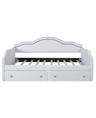 Twin Size Upholstered Daybed with LED and 2 Drawers
