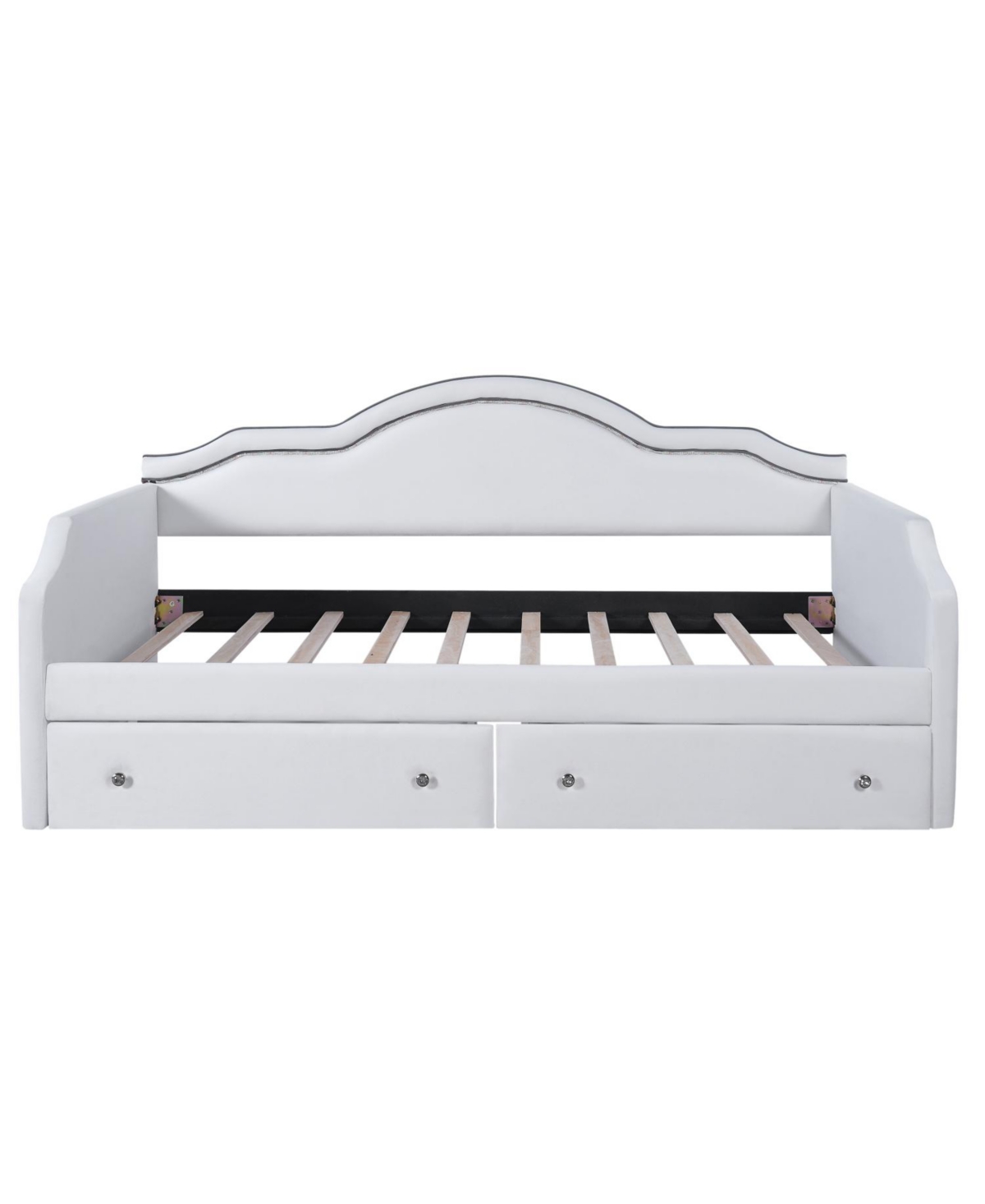 Streamdale Furniture Twin Upholstered Daybed with Led and 2 Drawers