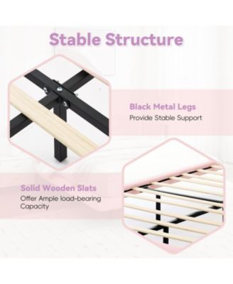 Queen Upholstered LED Platform Bed