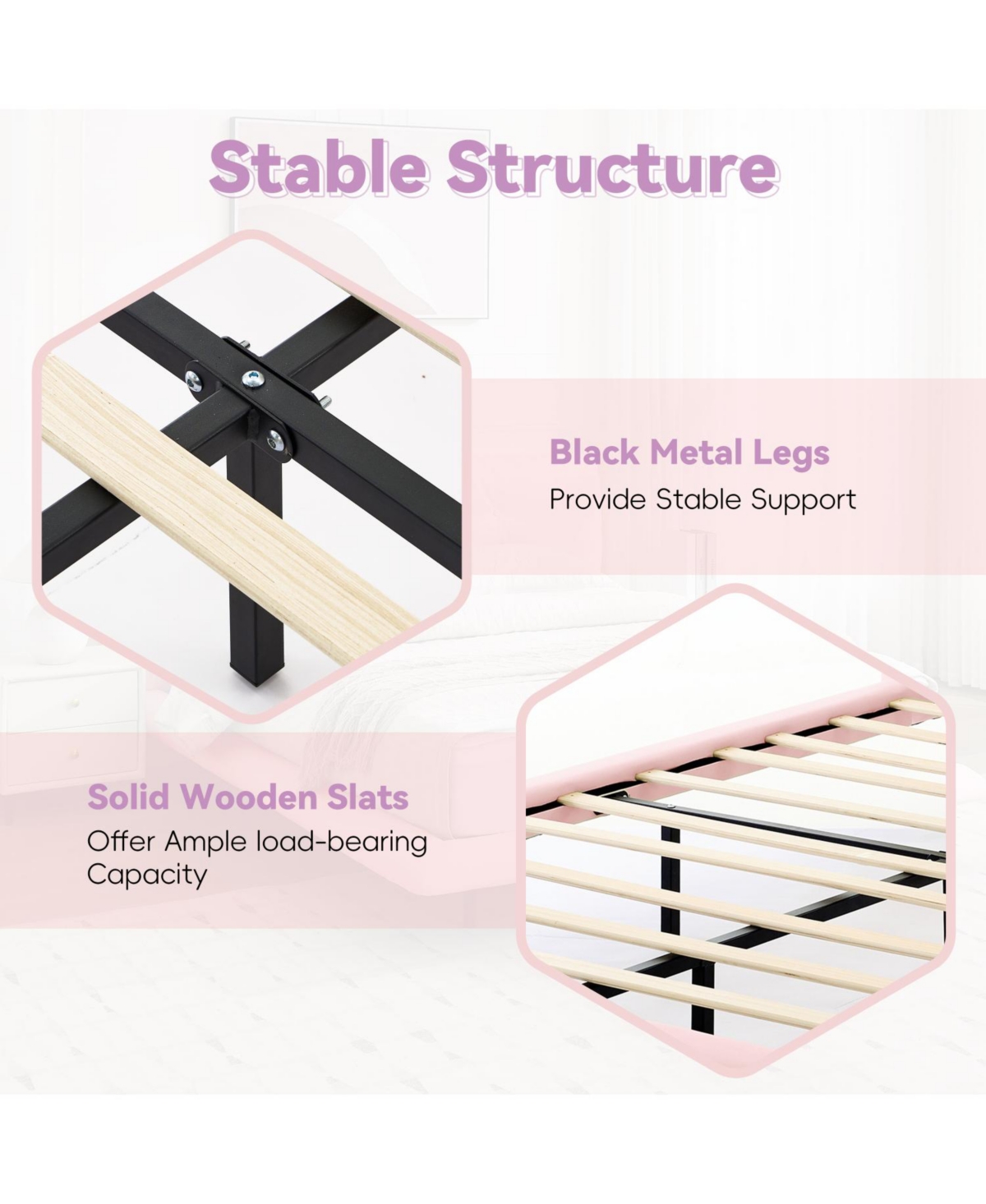 Streamdale Furniture Queen Upholstered Led Platform Bed