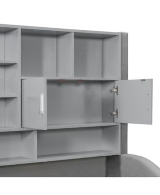 Twin Upholstered Daybed with LED, Storage & Trundle