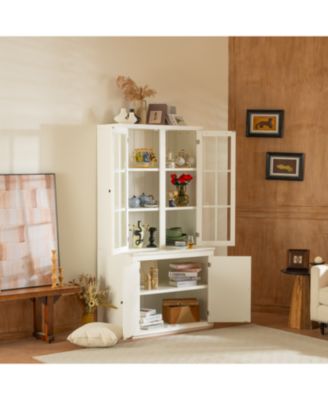 + 75" + Wood + Glass Doors + Pantry