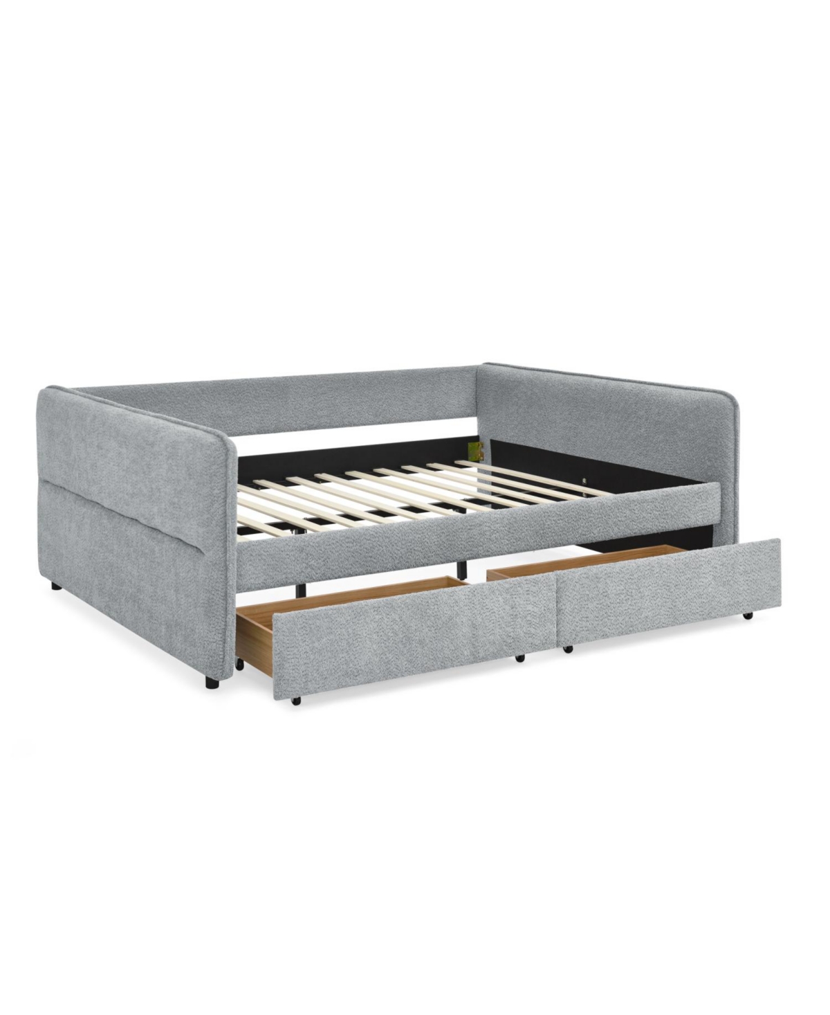 Streamdale Furniture Tufted Daybed with Trundle, Queen, Boucle Fabric