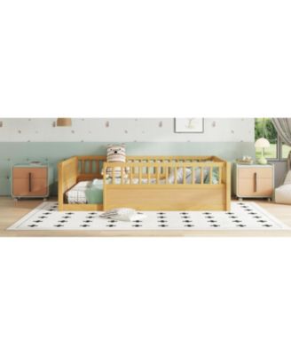 Montessori Floor Bed Frame with Fence