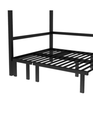 Full Over Full Pull-Out Bunk Bed, Black