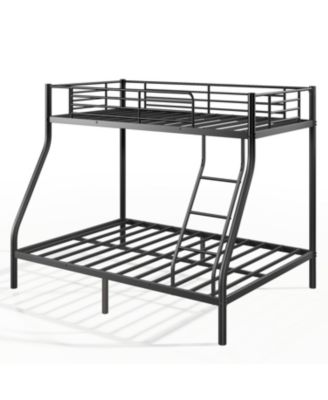 Metal Bunk Bed, Twin Over Full Size Support for Adults Teens