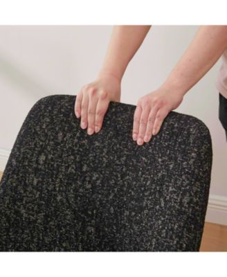 Modern Chenille Dining Chairs (Set of 2) - Black/Gray