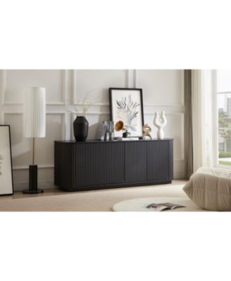 Sideboard Storage Cabinet TV Stand Black 64"W x 15"D x 24"H