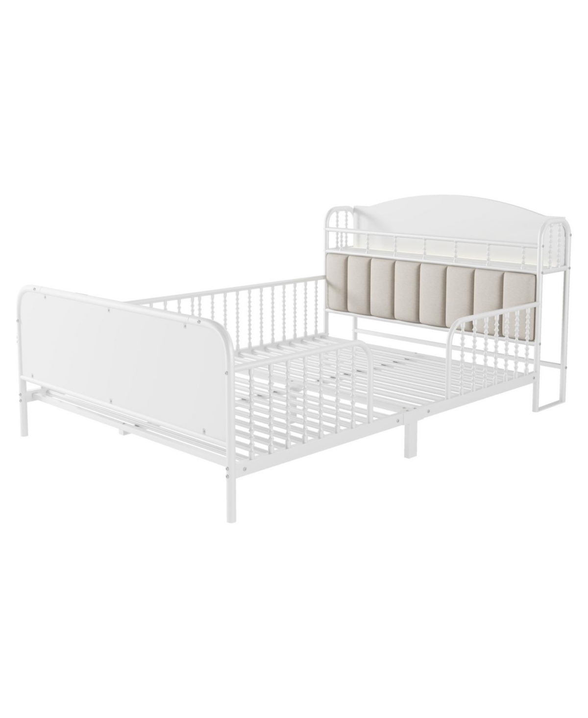 Streamdale Furniture Full Size Metal Platform Bed with Storage Headboard