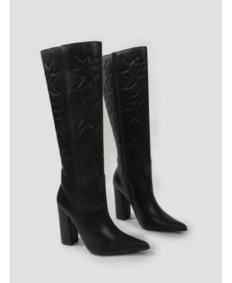 Antonella Western High-Heeled Boots