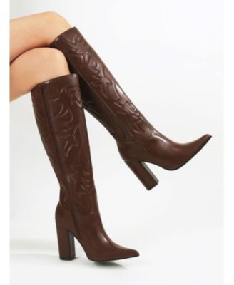Antonella Western High-Heeled Boots