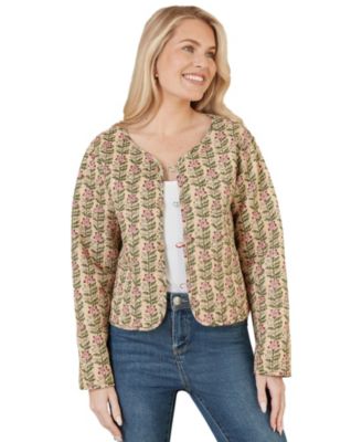 Women's Floral Reversible Cotton Quilted Jacket