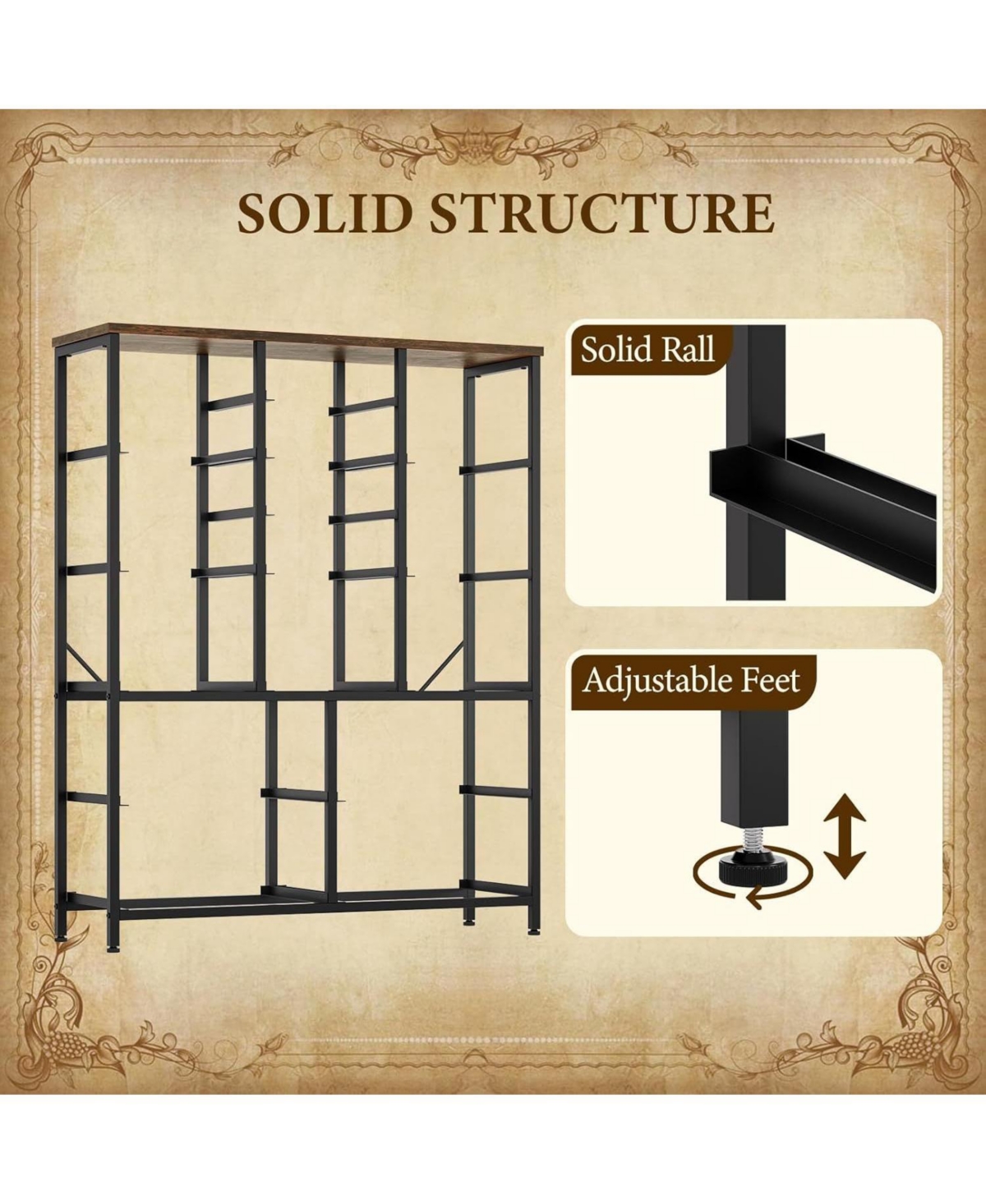 gaomon 15-Drawer Modern Tall Dresser, 48" Fabric Storage Chest, Steel Frame, Wood Top, Bedroom, Closet, Living Room