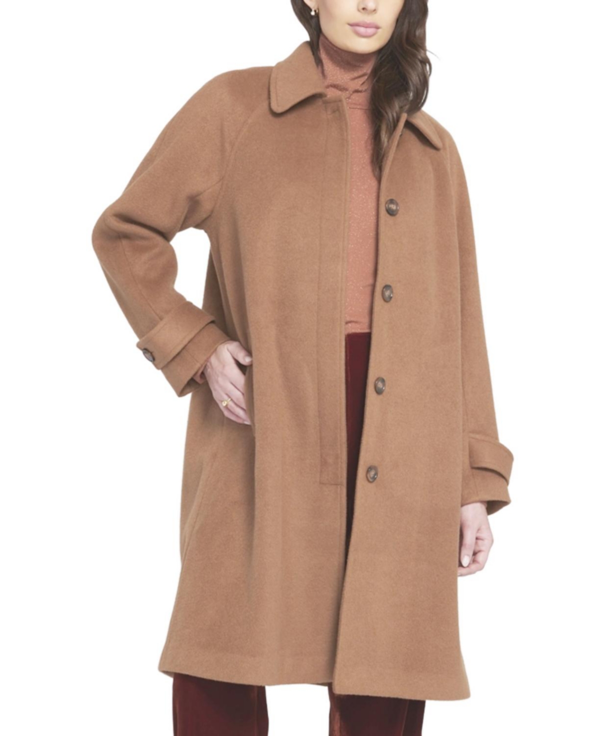 Elle Collection Women's Melton Coat Teddy