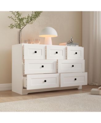 Streamdale Chest Of Drawer with 7 drawers white color farm door