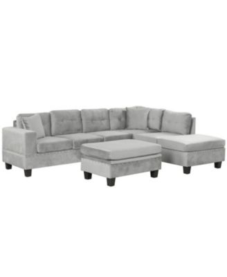Modern Sectional Sofa with Storage Ottoman Sofa Set