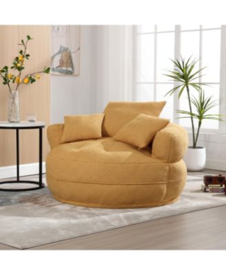 Chenille Sleeper Sofa Chair - Modern Fluffy Lounge Seat