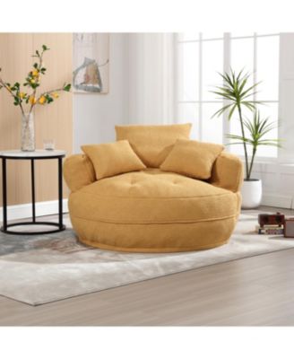 Chenille Sleeper Sofa Chair - Modern Fluffy Lounge Seat