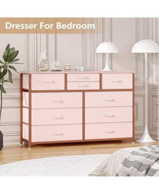 10-Drawer Modern Fabric Dresser for Bedroom, Large Storage Chest, 45" TV Stand, Living Room, Hallway Organizer