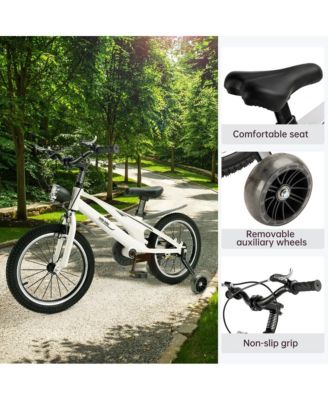 16-Inch Lightweight Kids Bike with Magnesium Alloy Frame, Training Wheels & Dual Brakes