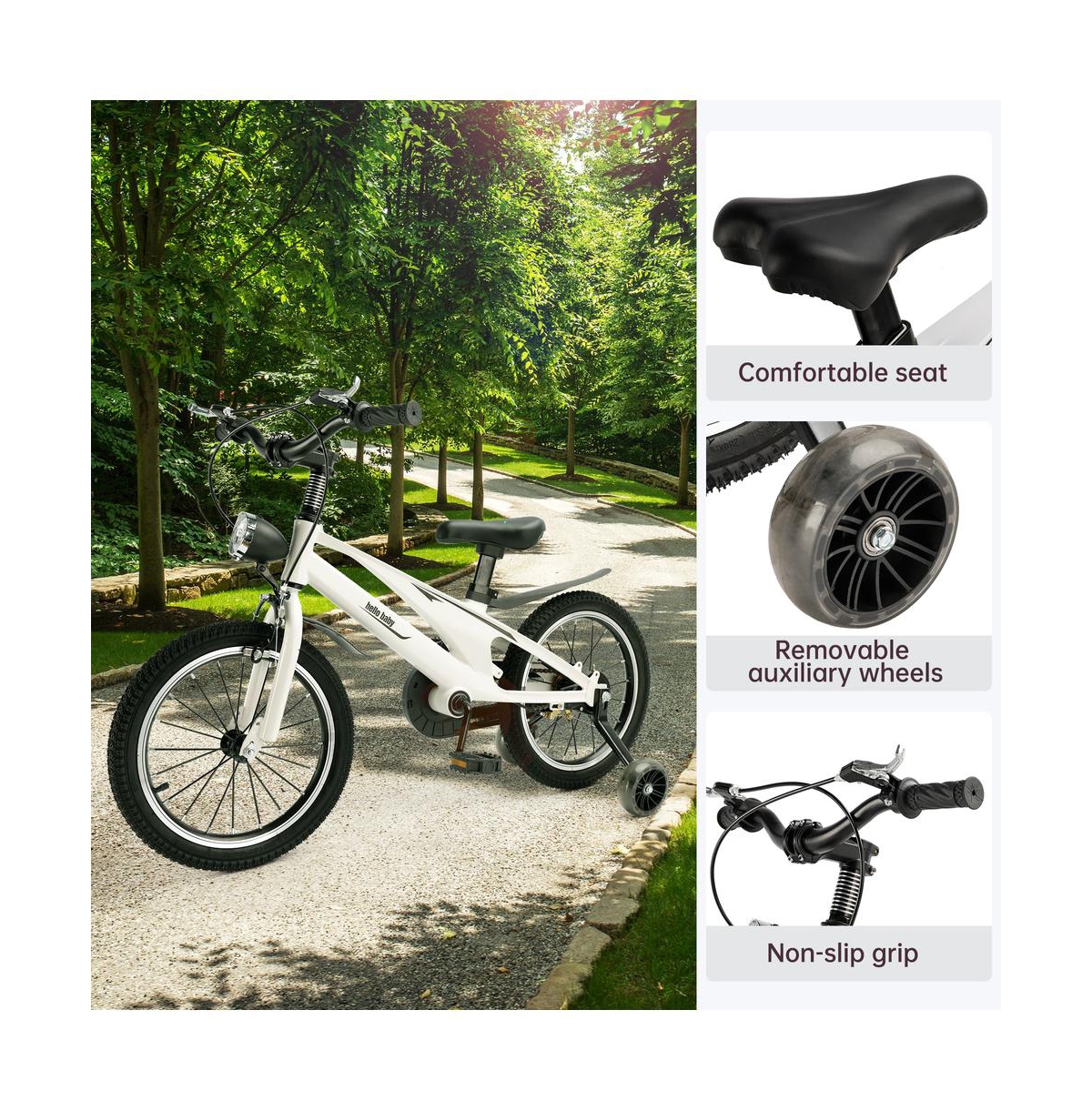 Artudatech 16-Inch Lightweight Kids Bike with Magnesium Alloy Frame, Training Wheels & Dual Brakes